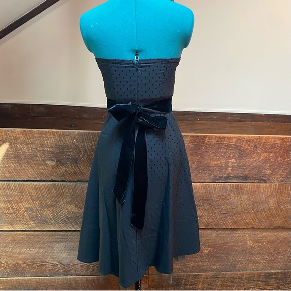 Rampage Gothic Strapless Sundress w/ Velvet Ribbon Belt & Polka Dots Vintage Y2K - Picture 6 of 11